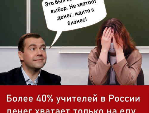 Более 40% учителей в России денег хватает только на еду